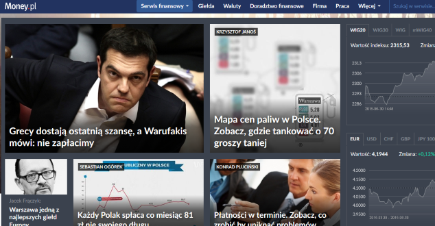 print screen strony głównej Money.pl