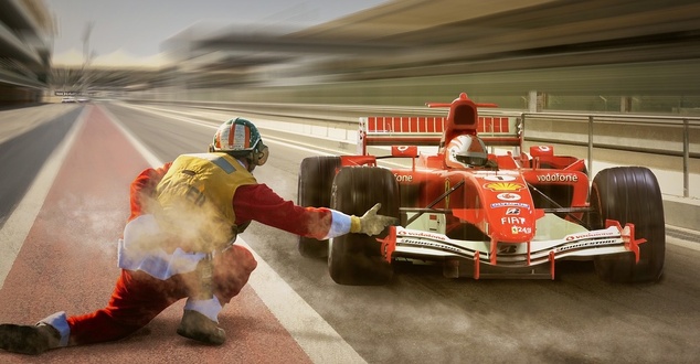 Ferrari, bolid F1, reklama, fot. papafox, pixabay