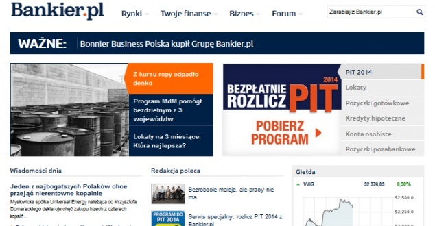 Bonnier Business Polska kupił Grupę Bankier.pl