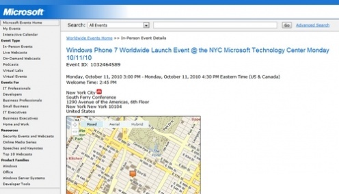 Microsoft Windows Phone 7 Event
